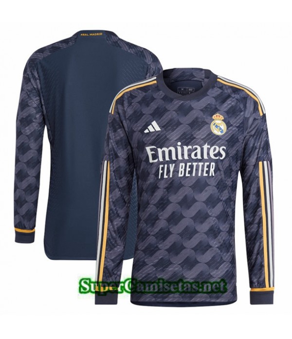 Tailandia Segunda Equipacion Camiseta Real Madrid Manga Larga 2023 2024