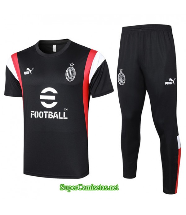 Tailandia Camiseta Kit De Entrenamiento Ac Milan Negro 2023/24