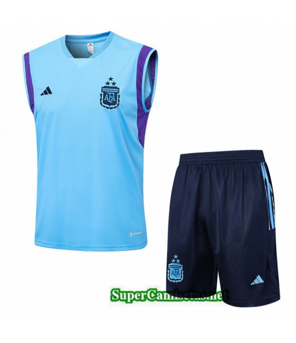 Tailandia Camiseta Kit De Entrenamiento Argentina Chaleco Azul 2023/24
