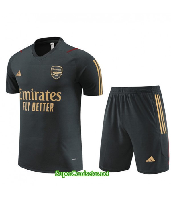 Tailandia Camiseta Kit De Entrenamiento Arsenal Niño Gris Oscuro 2023/24