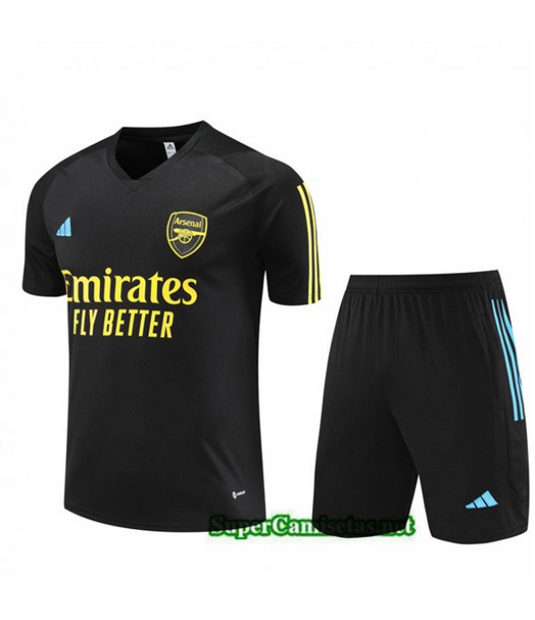 Tailandia Camiseta Kit De Entrenamiento Arsenal Niño Negro 2023/24