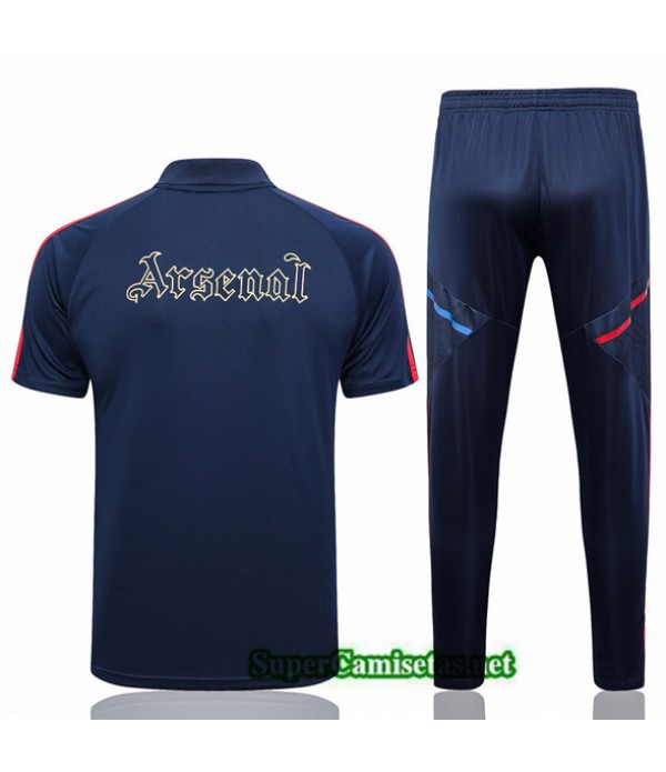 Tailandia Camiseta Kit De Entrenamiento Arsenal Polo Azul 2023/24