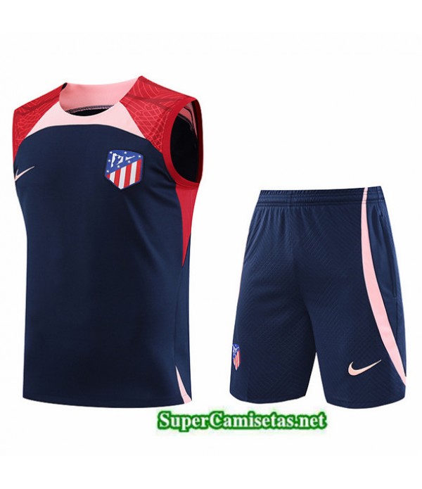 Tailandia Camiseta Kit De Entrenamiento Atletico Madrid Chaleco Azul 2023/24