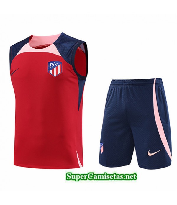 Tailandia Camiseta Kit De Entrenamiento Atletico Madrid Chaleco Rojo 2023/24