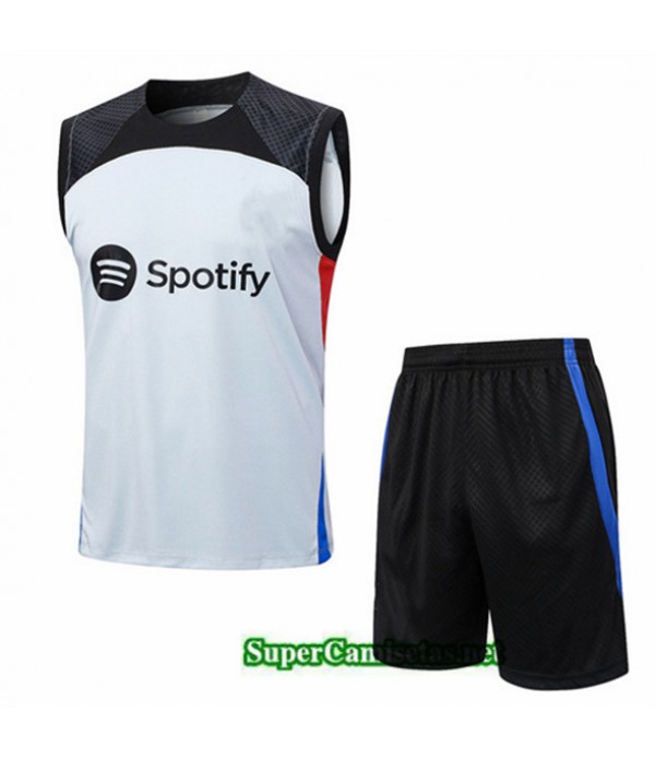 Tailandia Camiseta Kit De Entrenamiento Barcelona Chaleco Gris 2023/24