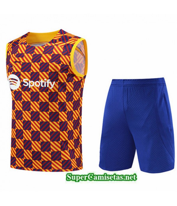 Tailandia Camiseta Kit De Entrenamiento Barcelona Chaleco Naranja 2023/24