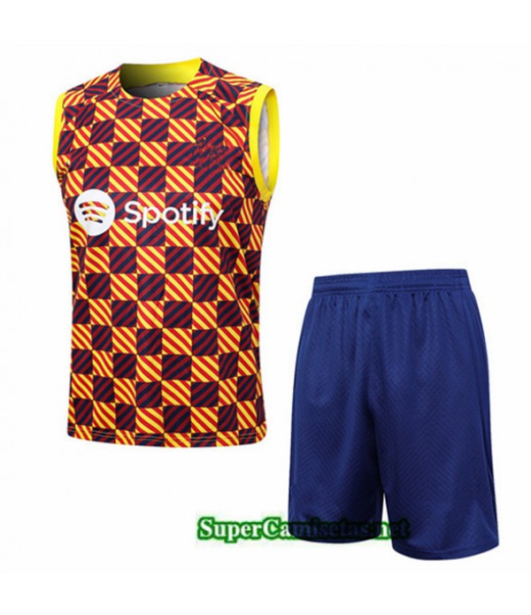 Tailandia Camiseta Kit De Entrenamiento Barcelona Chaleco Naranja 2023/24