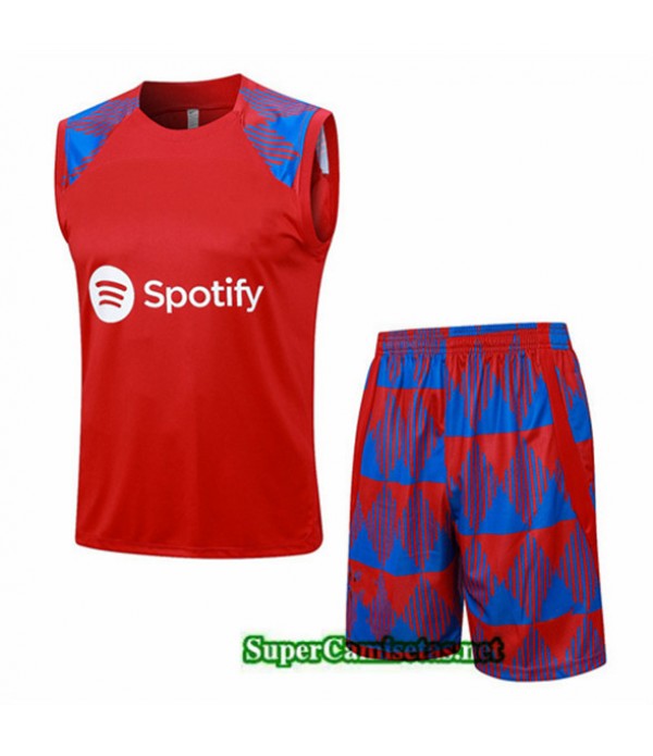 Tailandia Camiseta Kit De Entrenamiento Barcelona Chaleco Rojo 2023/24