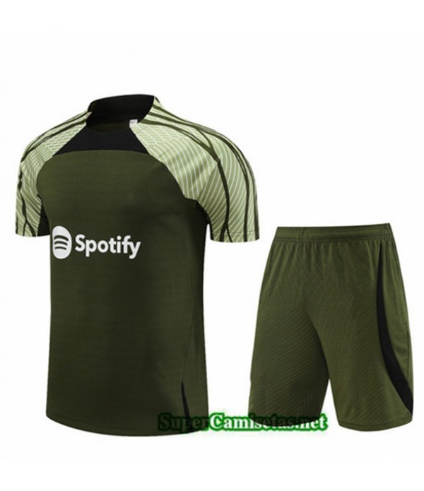 Tailandia Camiseta Kit De Entrenamiento Barcelona Ejercito Verde 2023/24