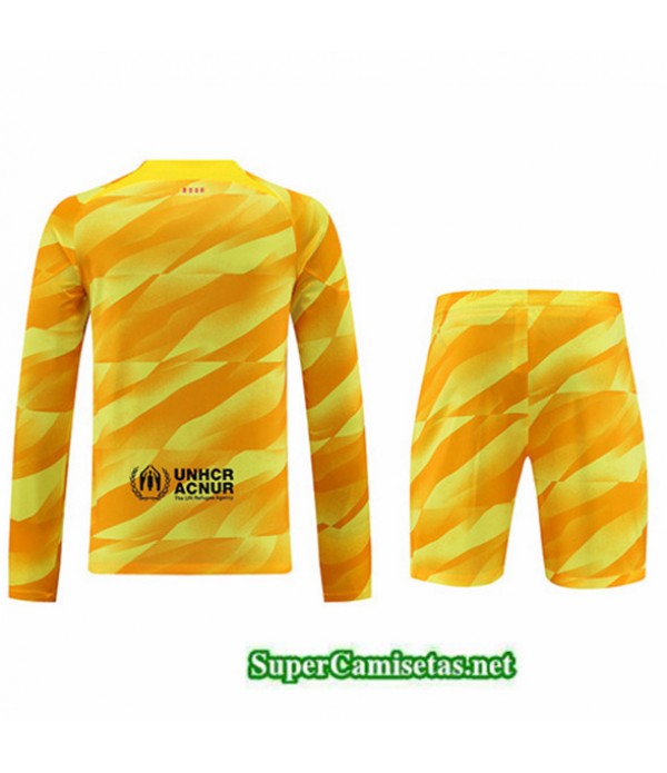 Tailandia Camiseta Kit De Entrenamiento Barcelona Manche Longue Amarillo 2023/24