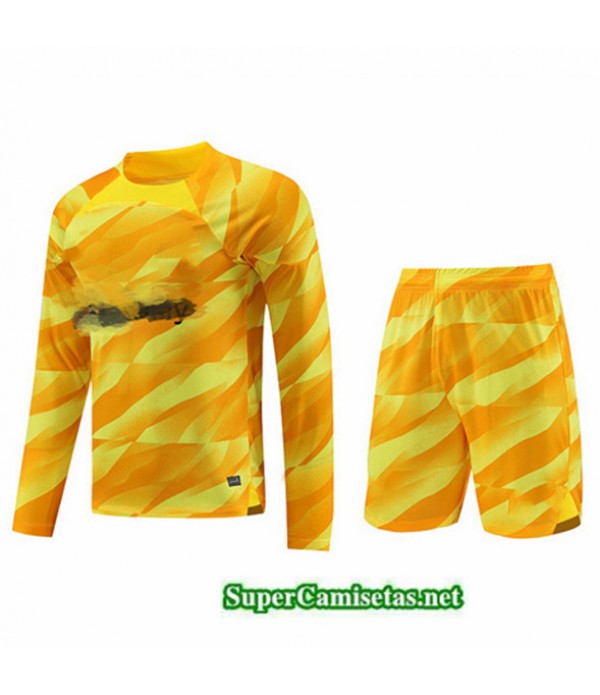 Tailandia Camiseta Kit De Entrenamiento Barcelona Manche Longue Amarillo 2023/24