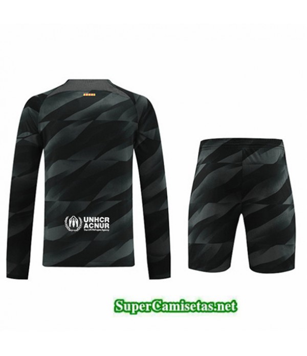 Tailandia Camiseta Kit De Entrenamiento Barcelona Manche Longue Negro 2023/24