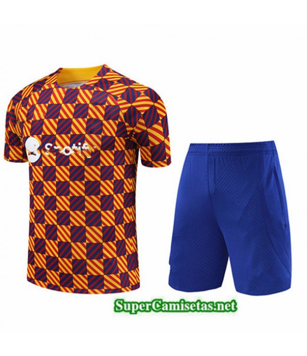 Tailandia Camiseta Kit De Entrenamiento Barcelona Naranja 2023/24
