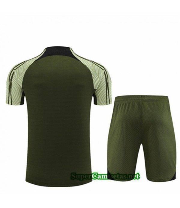 Tailandia Camiseta Kit De Entrenamiento Barcelona Niño Ejercito Verde 2023/24