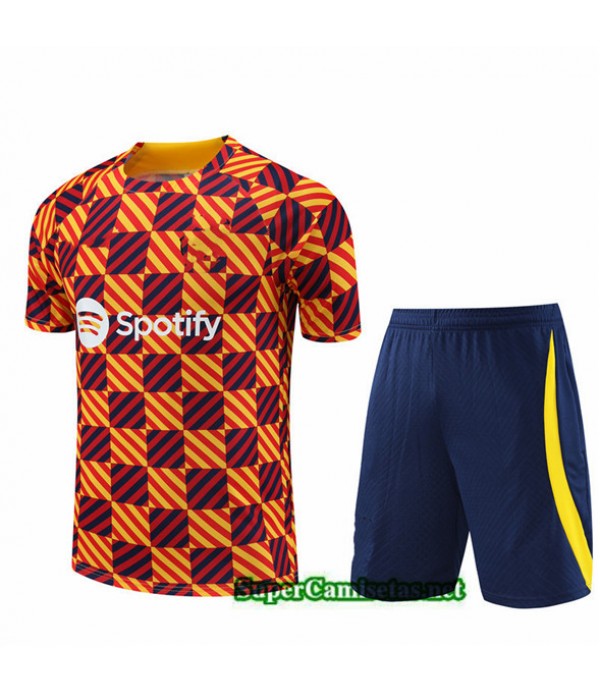 Tailandia Camiseta Kit De Entrenamiento Barcelona Niño Naranja 2023/24