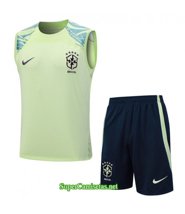 Tailandia Camiseta Kit De Entrenamiento Brasil Chaleco Verde Claro 2023/24