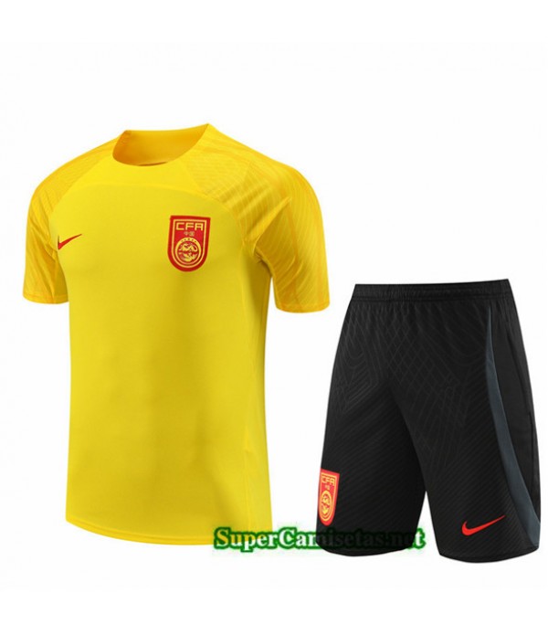 Tailandia Camiseta Kit De Entrenamiento China Niño Amarillo 2023/24