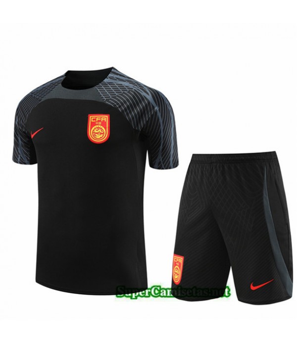 Tailandia Camiseta Kit De Entrenamiento China Niño Negro 2023/24