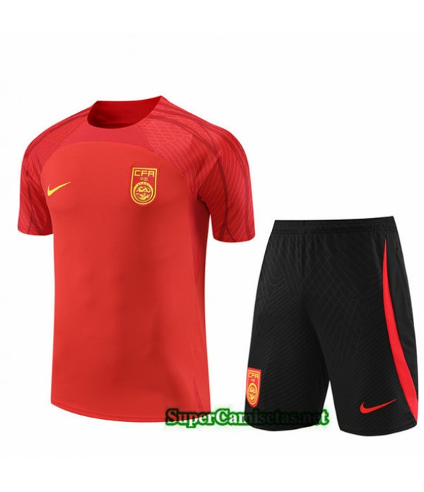 Tailandia Camiseta Kit De Entrenamiento China Niño Rojo 2023/24
