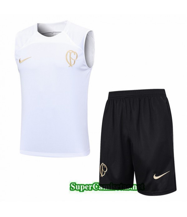 Tailandia Camiseta Kit De Entrenamiento Corinthians Chaleco Blanco 2023/24