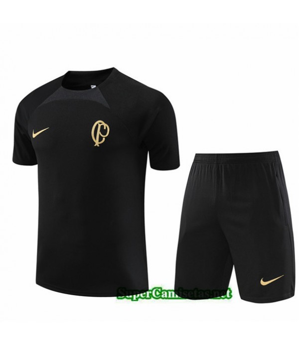 Tailandia Camiseta Kit De Entrenamiento Corinthians Niño Negro 2023/24