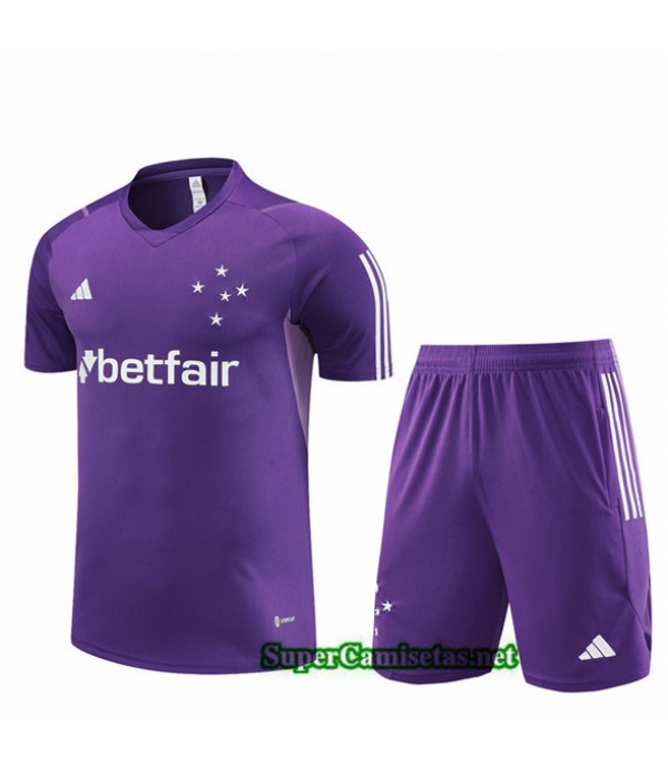 Tailandia Camiseta Kit De Entrenamiento Cruzeiro Niño Púrpura 2023/24