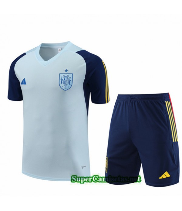 Tailandia Camiseta Kit De Entrenamiento Espana Niño Azul 2023/24