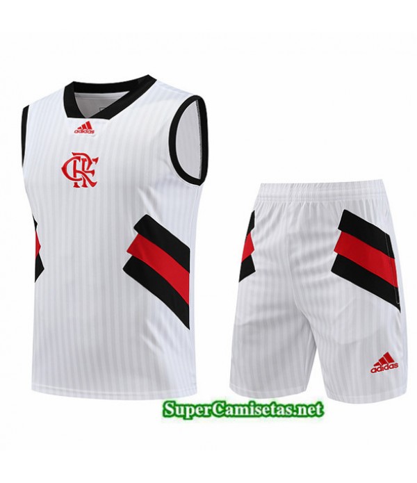 Tailandia Camiseta Kit De Entrenamiento Flamengo Chaleco Blanco 2023/24