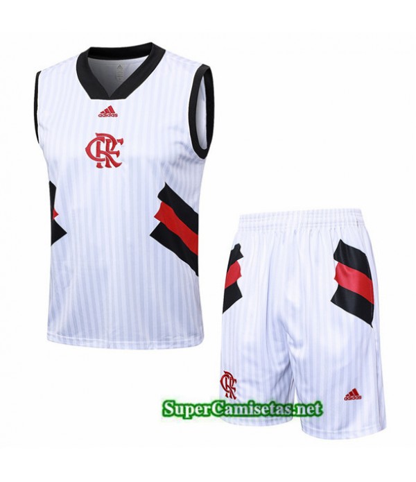Tailandia Camiseta Kit De Entrenamiento Flamengo Chaleco Blanco 2023/24