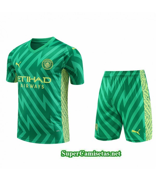Tailandia Camiseta Kit De Entrenamiento Gardien De But Manchester City Verde 2023/24