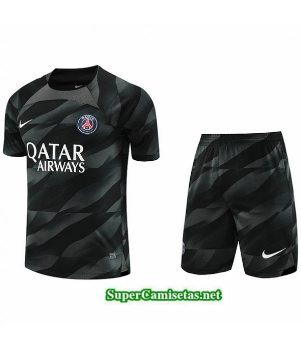Tailandia Camiseta Kit De Entrenamiento Gardien De But Psg Negro 2023/24