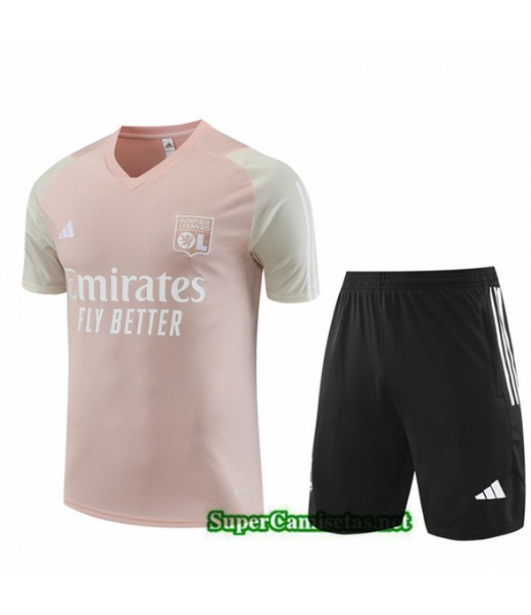 Tailandia Camiseta Kit De Entrenamiento Lyon Rosa 2023/24