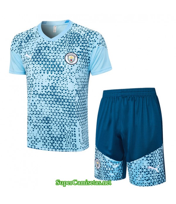 Tailandia Camiseta Kit De Entrenamiento Manchester City Azul Claro 2023/24