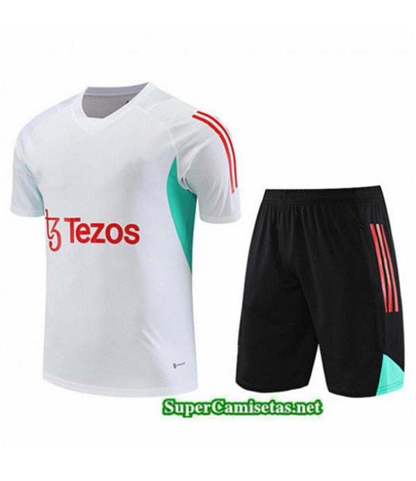 Tailandia Camiseta Kit De Entrenamiento Manchester United Blanco 2023/24