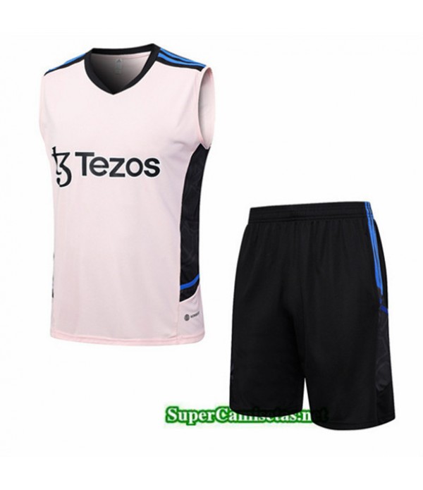 Tailandia Camiseta Kit De Entrenamiento Manchester United Chaleco Rosa 2023/24