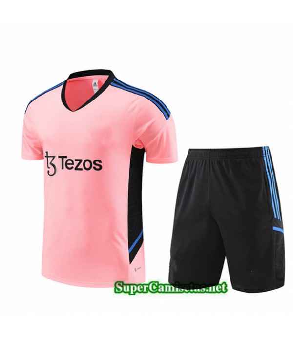 Tailandia Camiseta Kit De Entrenamiento Manchester United Niño Rosa 2023/24