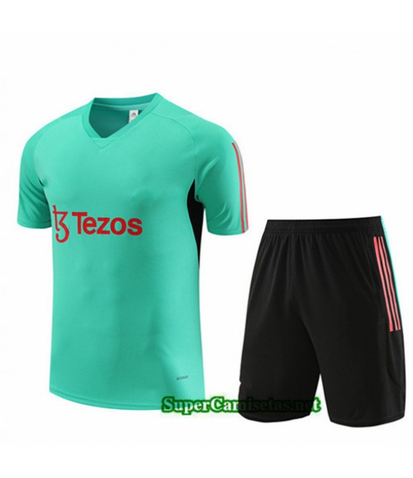 Tailandia Camiseta Kit De Entrenamiento Manchester United Verde 2023/24