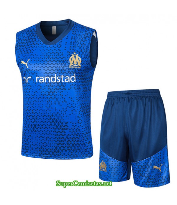 Tailandia Camiseta Kit De Entrenamiento Marsella Chaleco Azul Real 2023/24