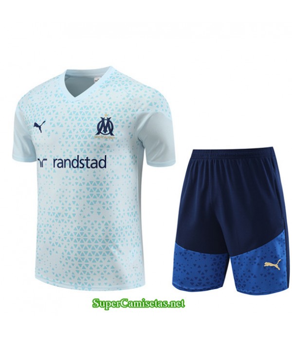 Tailandia Camiseta Kit De Entrenamiento Marsella Niño Azul Claro 2023/24
