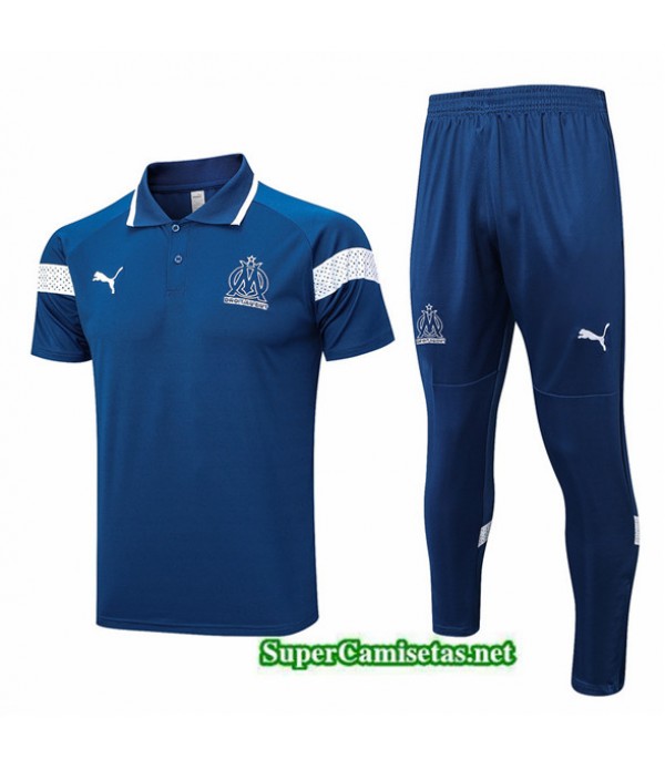 Tailandia Camiseta Kit De Entrenamiento Marsella Polo Azul 2023/24
