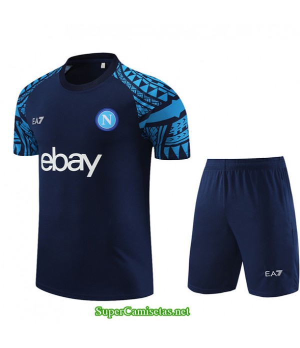 Tailandia Camiseta Kit De Entrenamiento Napoli Niño Azul Real 2023/24
