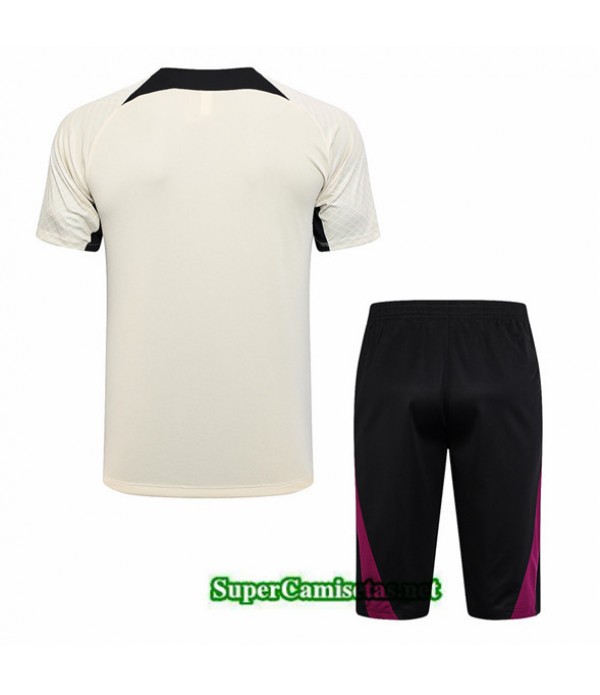 Tailandia Camiseta Kit De Entrenamiento Psg + Short 3/4 Albaricoque 2023/24