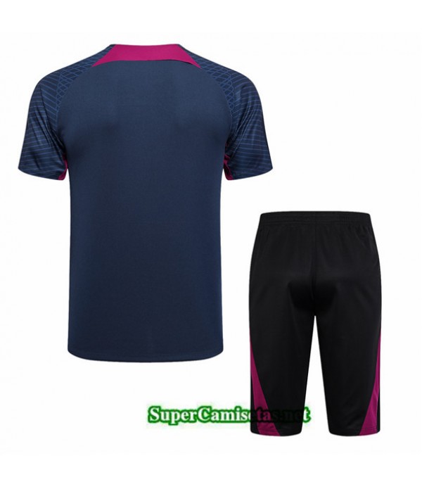 Tailandia Camiseta Kit De Entrenamiento Psg + Short 3/4 Azul 2023/24