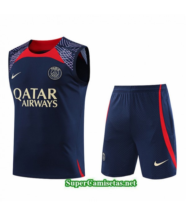 Tailandia Camiseta Kit De Entrenamiento Psg Chaleco Azul 2023/24