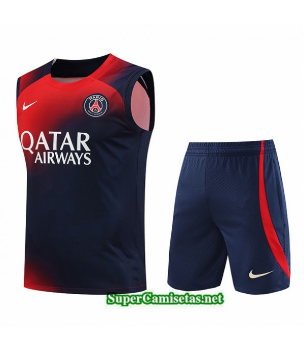 Tailandia Camiseta Kit De Entrenamiento Psg Chaleco Azul 2023/24