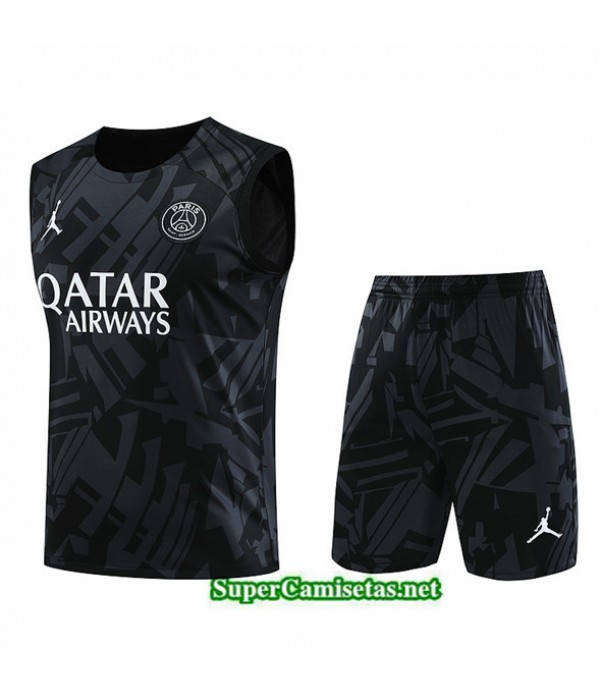 Tailandia Camiseta Kit De Entrenamiento Psg Chaleco Negro 2023/24