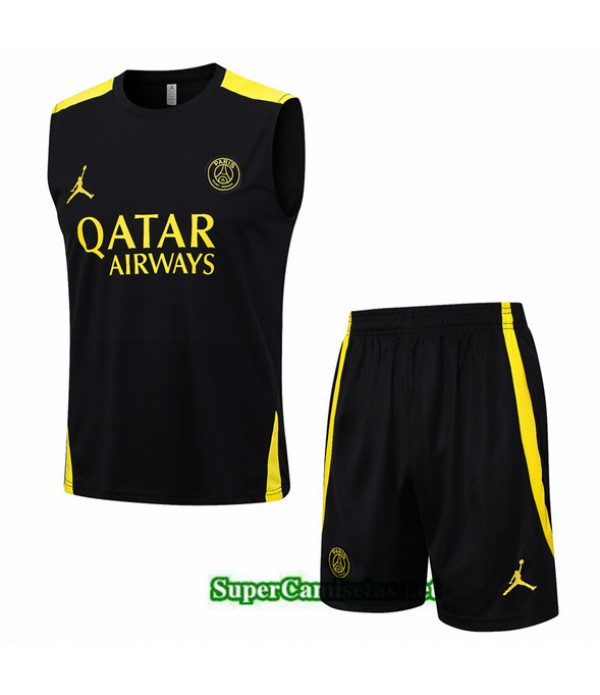 Tailandia Camiseta Kit De Entrenamiento Psg Chaleco Negro 2023/24