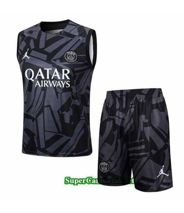 Tailandia Camiseta Kit De Entrenamiento Psg Chaleco Negro 2023/24