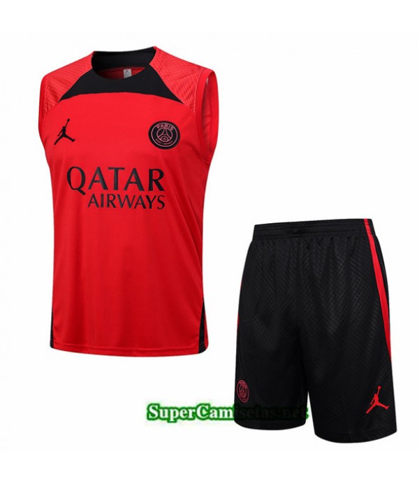 Tailandia Camiseta Kit De Entrenamiento Psg Chaleco Rojo 2023/24