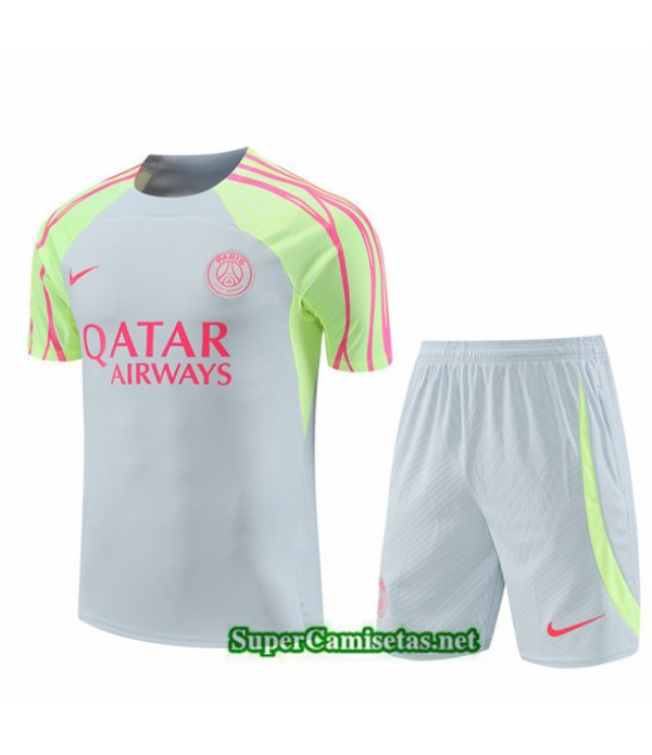 Tailandia Camiseta Kit De Entrenamiento Psg Gris 2023/24